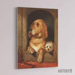 "Artery8 Dignity & Impudence Dog Portrait Landseer Canvas Wall Art in Brown - Size: W18"" x H24""" - thumbnail 2