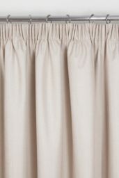 Sundour Eclipse Pencil Pleat Blackout Curtains Taped Curtain Pair in Beige - Size: 117 cm width x 137 cm drop - thumbnail 2