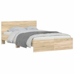 Berkfield Home Durable Bed Frame without Mattress Sonoma Oak 120x190 cm Small Double in Light Tan - thumbnail 1