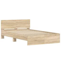 Berkfield Home Durable Bed Frame without Mattress Sonoma Oak 120x190 cm Small Double in Light Tan - thumbnail 4