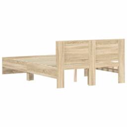 Berkfield Home Durable Bed Frame without Mattress Sonoma Oak 120x190 cm Small Double in Light Tan - thumbnail 7
