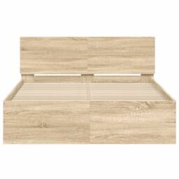 Berkfield Home Durable Bed Frame without Mattress Sonoma Oak 120x190 cm Small Double in Light Tan - thumbnail 5