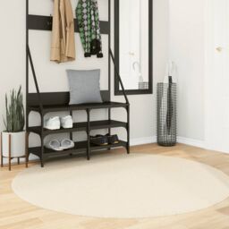 Berkfield Home Rug HUARTE Short Pile Soft & Washable Cream √ò 160 cm - Size: Medium - thumbnail 1