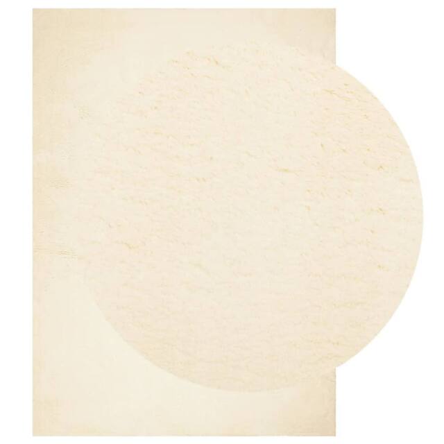 Berkfield Home Rug HUARTE Short Pile Soft & Washable Cream 160x230 cm - Size: Medium - image 1