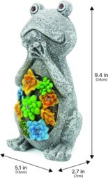 ILFD Group Ltd Solar Frog Garden Ornament in Grey - Size: 3 Pack - thumbnail 3