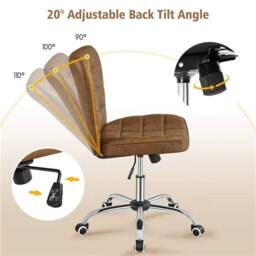 Kelvenix Mid-back Office Chair Faux Leather Computer Chair in Brown - Size: 0.6m2 - thumbnail 3