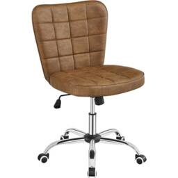 Kelvenix Mid-back Office Chair Faux Leather Computer Chair in Brown - Size: 0.6m2