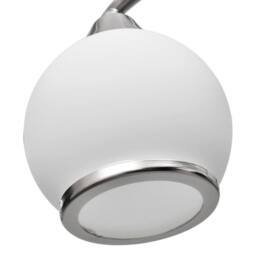 Berkfield Home Modern Ceiling Lamp with Glass Shades on Waving Rail for 3 E14 Bulb in White - thumbnail 4