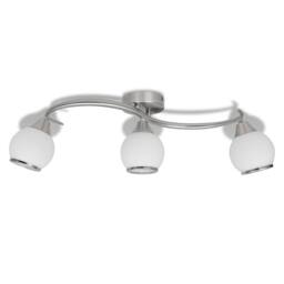 Berkfield Home Modern Ceiling Lamp with Glass Shades on Waving Rail for 3 E14 Bulb in White - thumbnail 3