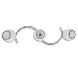 Berkfield Home Modern Ceiling Lamp with Glass Shades on Waving Rail for 3 E14 Bulb in White - thumbnail 1