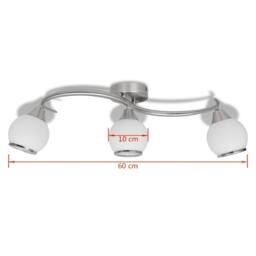 Berkfield Home Modern Ceiling Lamp with Glass Shades on Waving Rail for 3 E14 Bulb in White - thumbnail 6