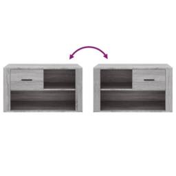 Berkfield Home Shoe Cabinet Grey Sonoma 80x35x45 cm Engineered Wood - Size: 80 x 35 x 45 cm - thumbnail 7