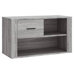 Berkfield Home Shoe Cabinet Grey Sonoma 80x35x45 cm Engineered Wood - Size: 80 x 35 x 45 cm - thumbnail 3