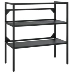 Berkfield Home Bathroom Washbasin Frame Black 79x38x83 cm Iron - Size: 79 x 38 x 83 cm - thumbnail 2