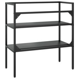 Berkfield Home Bathroom Washbasin Frame Black 79x38x83 cm Iron - Size: 79 x 38 x 83 cm - thumbnail 5
