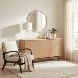 FurnitureboxUK Penrose Oak Wood Sideboard in Light Brown - thumbnail 1