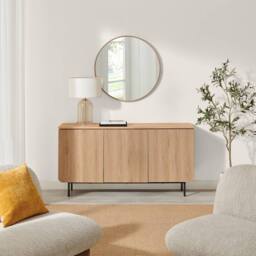 FurnitureboxUK Penrose Oak Wood Sideboard in Light Brown - thumbnail 3