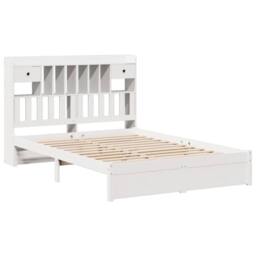 Berkfield Home Bookcase Bed without Mattress White 160x200cm Solid Wood Pine - Size: 160x200 cm - thumbnail 3