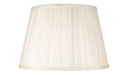 Happy Homewares Traditional Classic Faux Silk Pleated Inner Lined Lamp Shade in Cream - Size: 14 inches - thumbnail 2