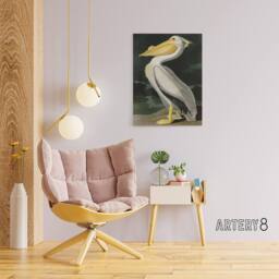 "Artery8 Audubon Birds White Pelican Painting Canvas Wall Art Print - Size: W18"" x H24""" - thumbnail 3