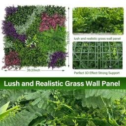 INMTFEI Artificial Hedge Panel 100x100cm Faux Green Wall Privacy Screen - Size: 1 Pack - thumbnail 9
