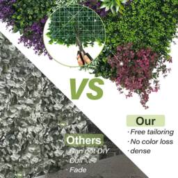 INMTFEI Artificial Hedge Panel 100x100cm Faux Green Wall Privacy Screen - Size: 1 Pack - thumbnail 7