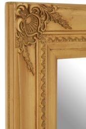 Orsina Baroque Rectangular Wall Mirror, Silver Finish Wooden Mirror With Motifs, Antique Wall Mirror, Statement Mirror in Gold - thumbnail 3