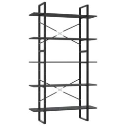 Berkfield Home 5-Tier Book Cabinet Grey 100x30x175 cm Engineered Wood - Size: 100 x 30 x 175 cm - thumbnail 2