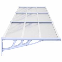 Berkfield Home Door Canopy Grey & Transparent 358.5x90 cm Polycarbonate in Clear - thumbnail 4