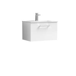 Balterley Bathroom 1 Soft Close Drawer, Wall Hung Vanity Unit, White, 440mm in White - thumbnail 1