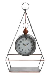 Orsina Hayden Antique Silver Finish Table Clock - thumbnail 1
