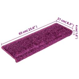 Berkfield Home Carpet Stair Treads 15 pcs 65x21x4 cm Violet in Purple - Size: Medium - thumbnail 8