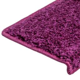 Berkfield Home Carpet Stair Treads 15 pcs 65x21x4 cm Violet in Purple - Size: Medium - thumbnail 6