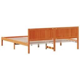 Berkfield Home Modern Wax Brown Pine Bed Frame Wax Brown Solid Pine Wood 180 x 200 cm - thumbnail 7