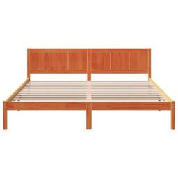 Berkfield Home Modern Wax Brown Pine Bed Frame Wax Brown Solid Pine Wood 180 x 200 cm - thumbnail 5
