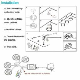 EONLION 4X RGB LED Under Cabinet Light Kit Counter Kitchen Display in White - thumbnail 2