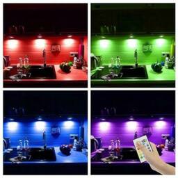 EONLION 4X RGB LED Under Cabinet Light Kit Counter Kitchen Display in White - thumbnail 3