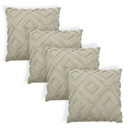 OHS 4 Pack Tufted Arch Cushion Cover in Green - Size: 45 cm x 45 cm