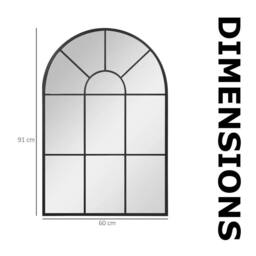 Pirlo Plush Large Arched Metal Wall Mirror For Bedroom Living Room in Black - thumbnail 8
