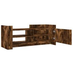 Berkfield Home TV Cabinet Smoked Oak 100x35x40 cm Engineered Wood in Dark Brown - Size: 100 x 35 x 40 cm - thumbnail 8