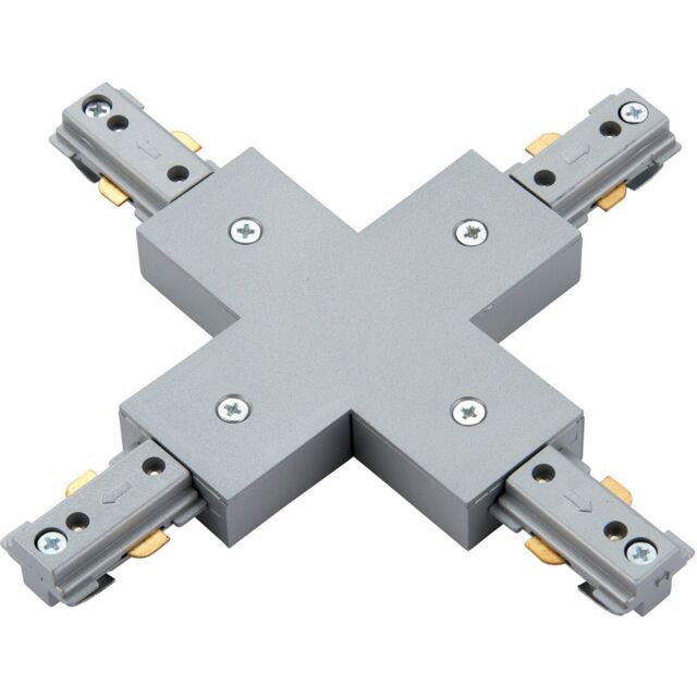 Loops Commercial Track Lighting Cross X-Connector - 182mm x 182mm - Silver Rail System in Metallics - image 1
