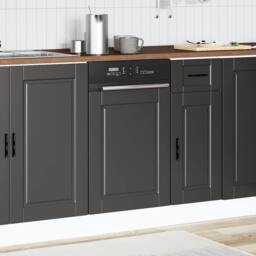 Berkfield Home Dishwasher Panel Porto Black 45x1, 5x67 cm Engineered Wood - thumbnail 3
