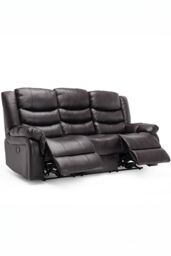 More4Homes Seattle 3 Seater Electric High Back Bonded Leather Recliner Sofa in Brown - thumbnail 3