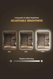 Fascinate Oblong LED Bathroom Mirror - Backlit Halo, 50x70cm, Anti-Fog, Tempered HD Glass in Silver - Size: 50x70 cm - thumbnail 5