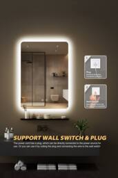 Fascinate Oblong LED Bathroom Mirror - Backlit Halo, 50x70cm, Anti-Fog, Tempered HD Glass in Silver - Size: 50x70 cm - thumbnail 6