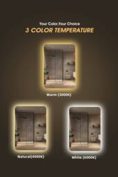 Fascinate Oblong LED Bathroom Mirror - Backlit Halo, 50x70cm, Anti-Fog, Tempered HD Glass in Silver - Size: 50x70 cm - thumbnail 4