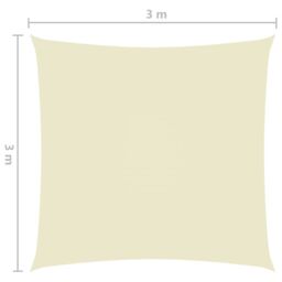 Berkfield Home Sunshade Sail Oxford Fabric Square 3x3 m Cream in Beige - thumbnail 6