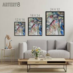 "Artery8 Improvisation 21A Abstract Landscape Kandinsky Framed Canvas Wall Art - Size: W12"" x H16""" - thumbnail 4
