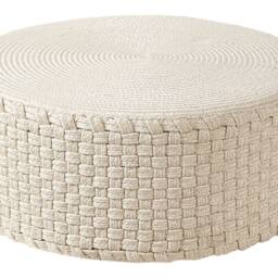 Wyld and Coco Beige Handwoven Outdoor Pouffe 70 cm - thumbnail 2