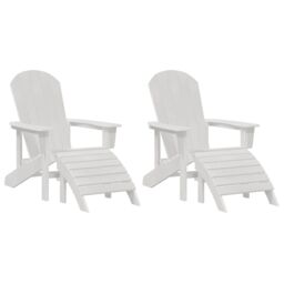 Berkfield Home Adirondack Chairs with Footrests 2 pcs White HDPE - thumbnail 2